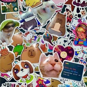 Cute Animal and Cartoon Sticker Pack